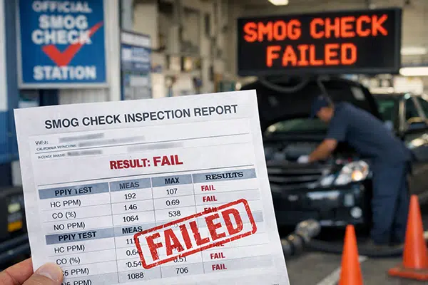 Car failed California smog check